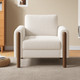 Modern Fabric Leisure Chair with Solid Wood Legs