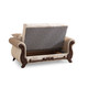 Traditional Style Loveseat in Beige Chenille Upholstery Wood Sofa Bed
