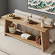 2-Tier Narrow Console Table, Light Oak