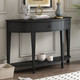 U-Style Modern Curved Console Table with 3 Drawers and 1 Shelf