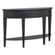 U-Style Modern Curved Console Table with 3 Drawers and 1 Shelf