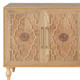 Natural Distressed Carved Geometric Sideboard with Four Doors