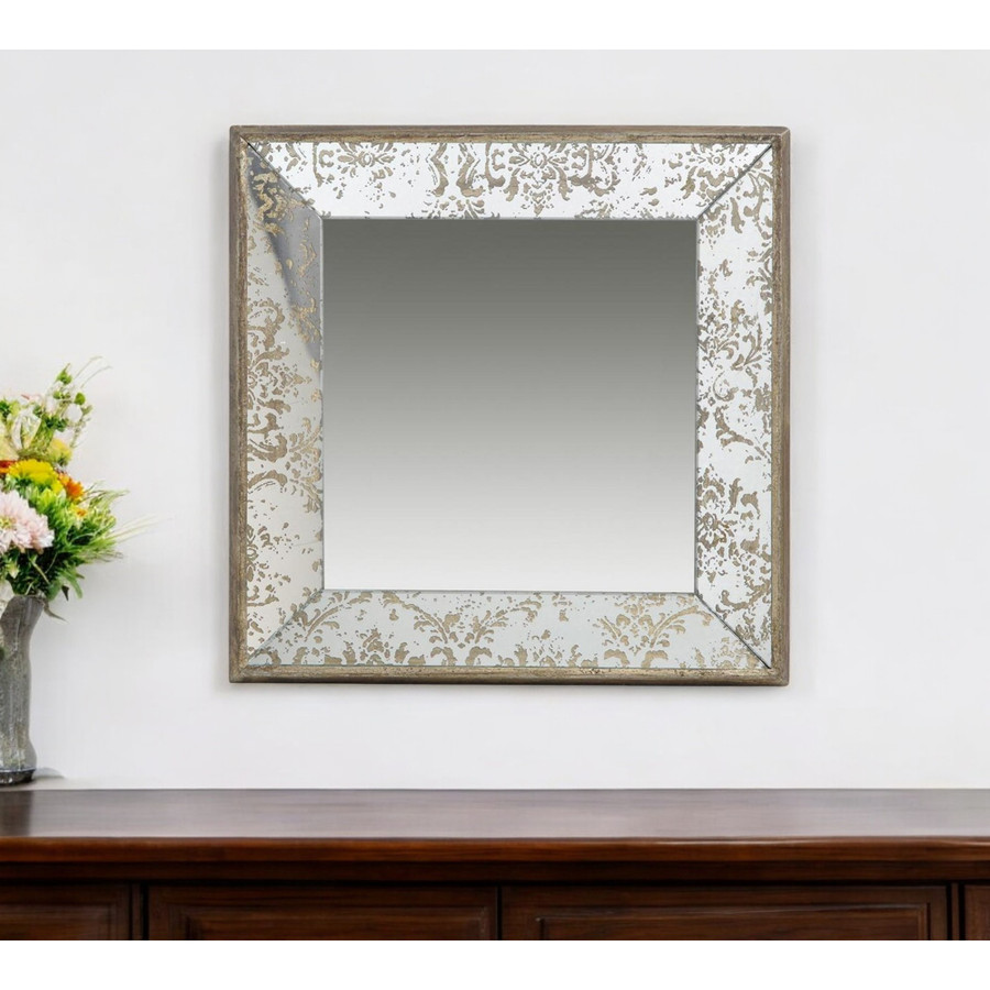 Vintage Style 15\" Square Accent Wall Mounted Mirror 