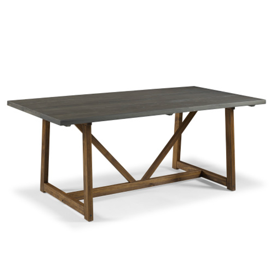 Extendable Modern Farmhouse Solid Wood V-Frame Trestle Dining Table 