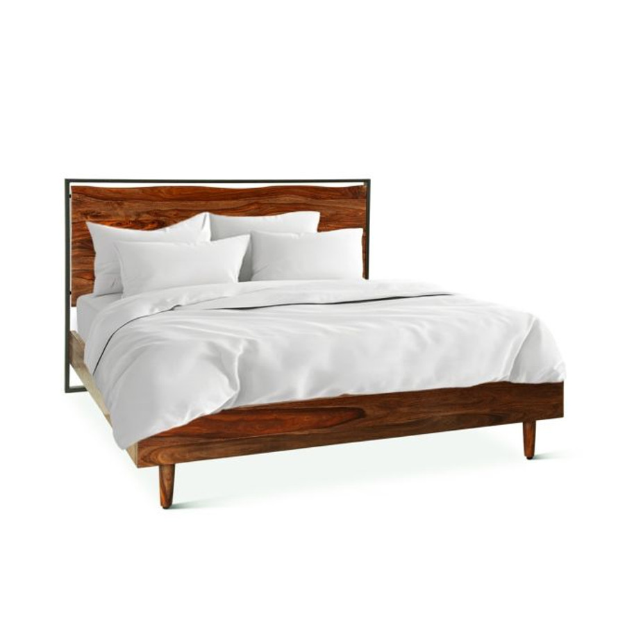 Brisbane Queen Bed in Natural Sheesham
