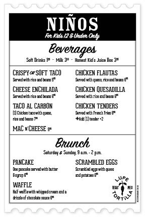 Kids Menus (2000 qty)