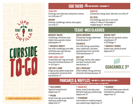 Brunch To-Go Menu (10 qty)
