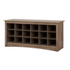 18 pair Shoe Storage Cubby Bench, Drifted Gray