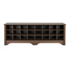 24 pair Shoe Storage Cubby Bench, Espresso