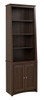 Tall Slant-Back Bookcase with 2 Shaker Doors, Espresso