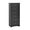 Sonoma Tall 6 Drawer Chest, Black