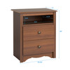 Monterey Tall 2-Drawer Nightstand with Open Shelf, Cherry