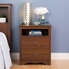 Monterey Tall 2-Drawer Nightstand with Open Shelf, Cherry