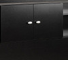 Black Full/Queen Kallisto Bookcase Headboard with Doors