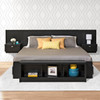 Series 9 Designer Floating King Headboard with Nightstands, Black