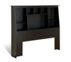 Full/Queen Tall Slant-Back Bookcase Headboard, Black