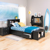 Twin Mate's Platform Storage Bed with 3 Drawers, Black