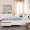 Queen Mate's Platform Storage Bed with 6 Drawers, White