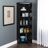 Elite Tall 2-Door Corner Storage Cabinet, Black