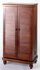 Louvered Hardwood Mission Style DVD CD Cabinet - Merlot