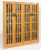 62" Double Mission CD/DVD Cabinet w/Tempered Glass Doors - Oak