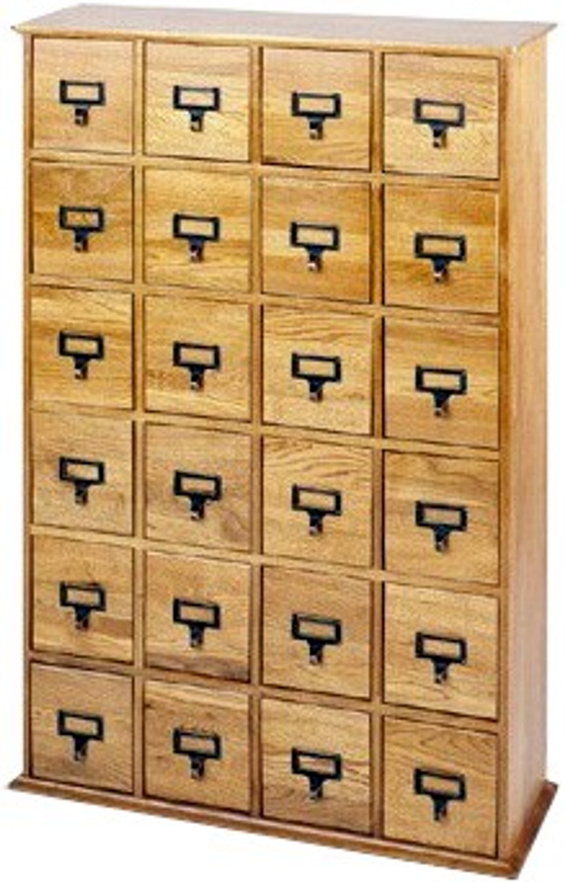 Hardwood Library 192 Dvd 456 Cd Storage Drawer Cabinet Oak