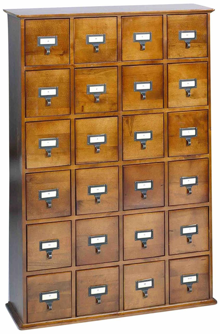 Hardwood Library 192 Dvd 456 Cd Storage Drawer Cabinet Walnut