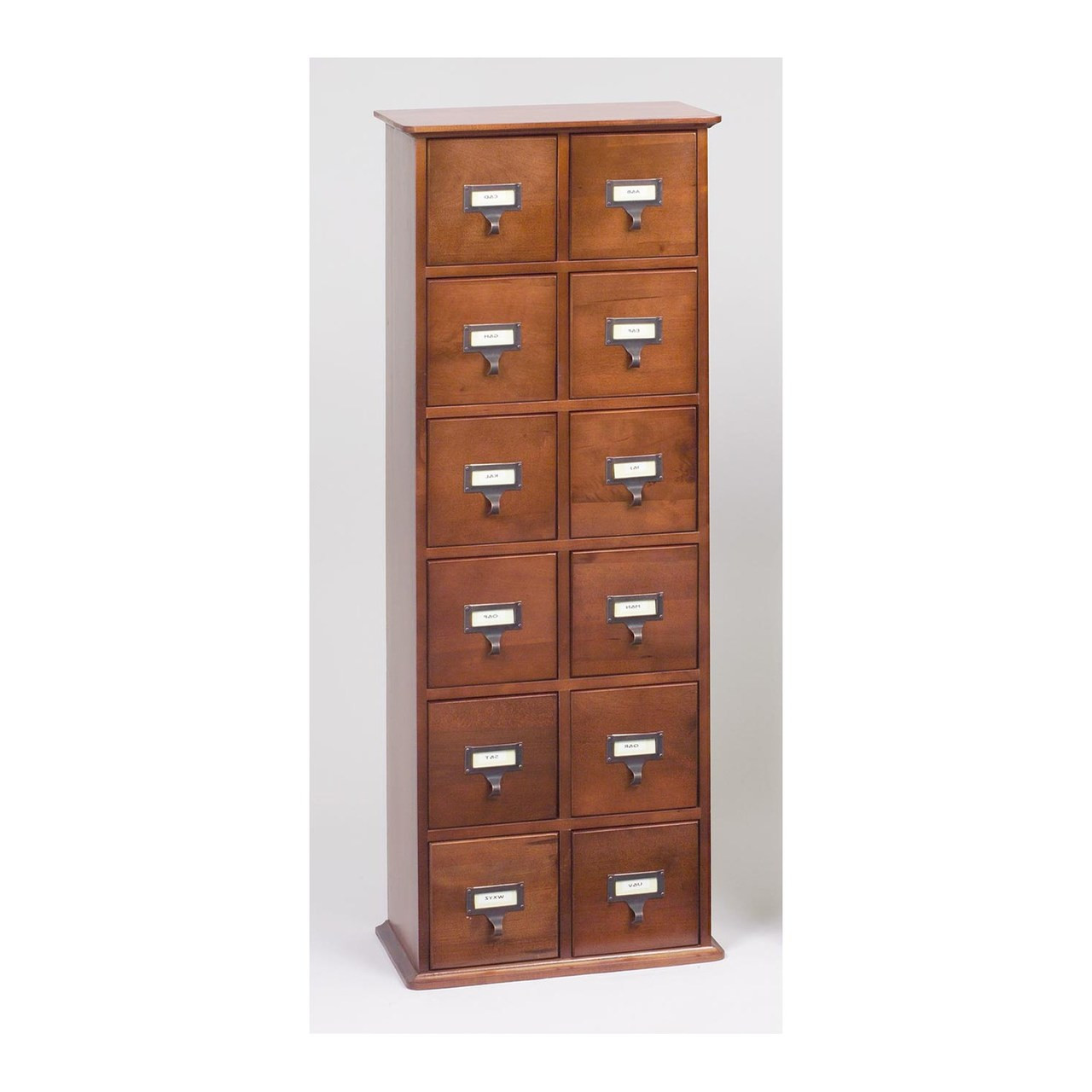 Hardwood Library Style 228 Cd 96 Dvd Storage Drawer Cabinet Walnut