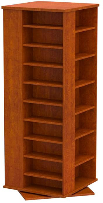 Huge 756 DVD / 1600 CD Rack, Media Revolving Spinner - Cherry