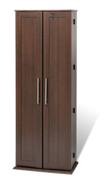 Large Locking CD DVD Cabinet with Shaker Doors - Espresso