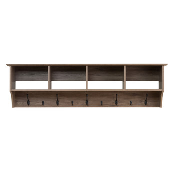 60" Wide Hanging Entryway Shelf, Drifted Gray