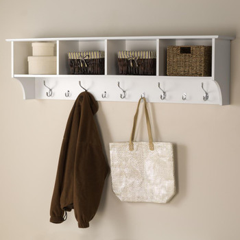 60" Wide Hanging Entryway Shelf, White