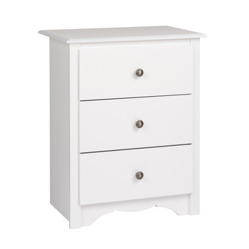 Monterey 3-drawer Tall Nightstand, White