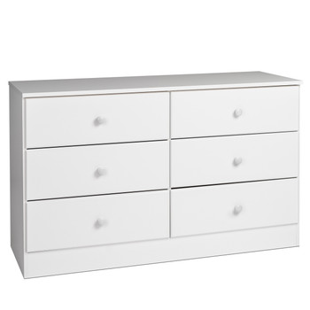 Astrid 6-Drawer Dresser, White