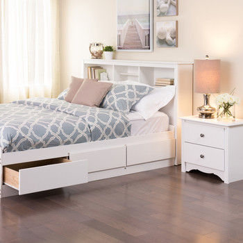 Full /  Queen Bookcase Headboard, White