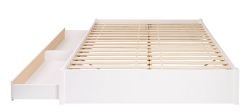 King Select 4-Post Platform Bed with 2 Drawers, White