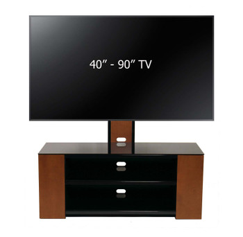 TransDeco TD30DB 30-Inch Tempered Glass and Steel with Solid Wood ...