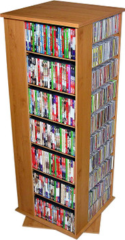 Huge CD/DVD Spinner Storage Rack, Oak