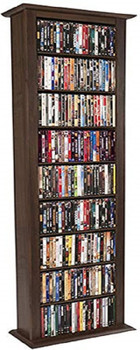 76" Tall CD DVD Blu-ray Media Storage Wall Rack - Walnut