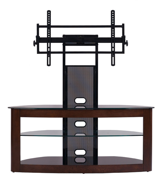 TV Stand with Mount for 35"-85"Flat Panel TV Dark Oak/Black