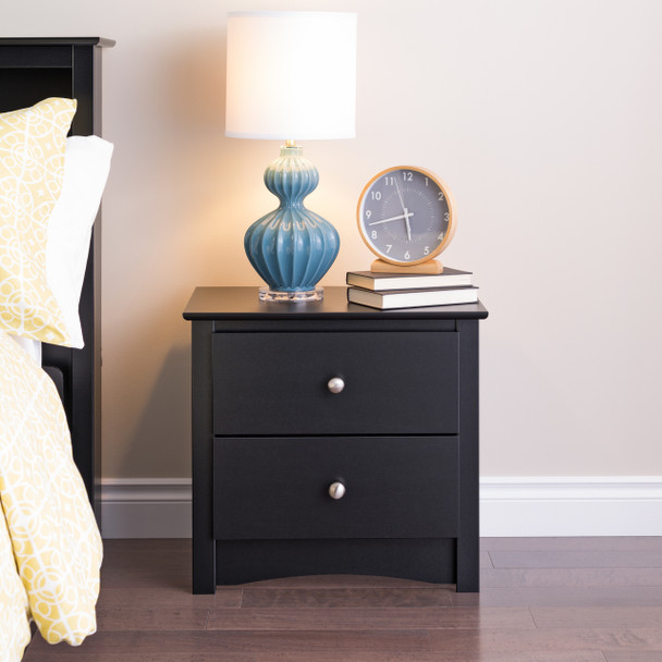 Sonoma 2-Drawer Nightstand, Black