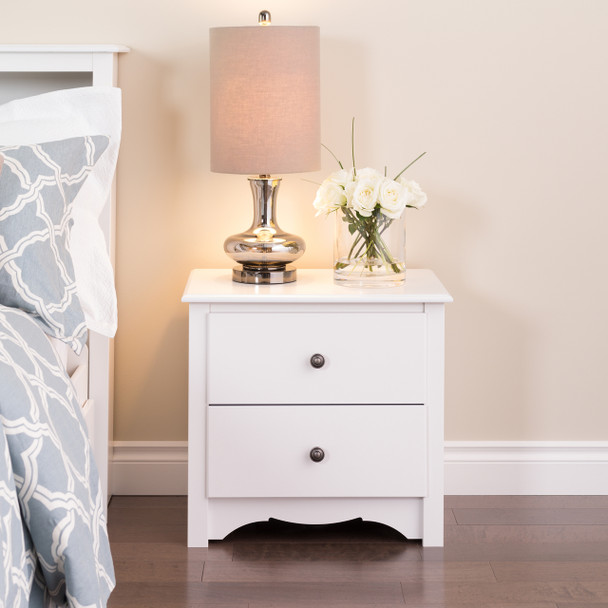 Monterey 2-Drawer Nightstand, White