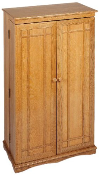 Solid Hardwood Mission Style CD/DVD/Blu-ray Storage Cabinet - Oak