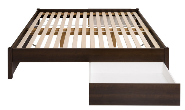 King Select 4-Post Platform Bed with 2 Drawers, Espresso