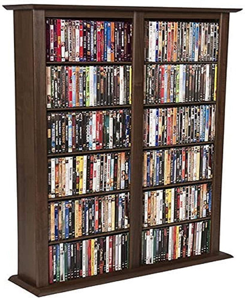Double CD DVD Media Storage Wall Rack - Walnut