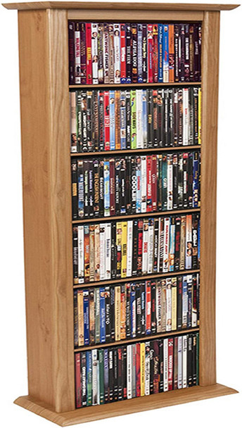 Slim CD DVD Media Storage Wall Rack - Oak