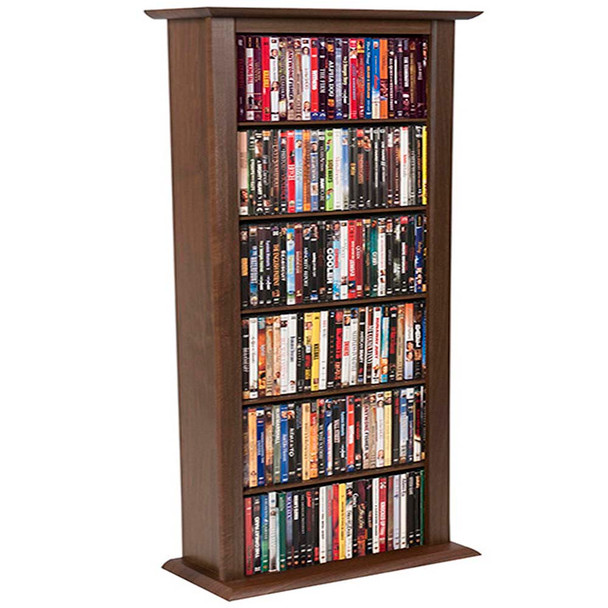 Slim CD DVD Media Storage Wall Rack - Walnut