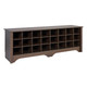 24 pair Shoe Storage Cubby Bench, Espresso