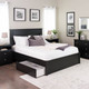 Queen Select 4-Post Platform Bed with 2 Drawers, Black