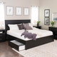 King Select 4-Post Platform Bed with 2 Drawers, Black